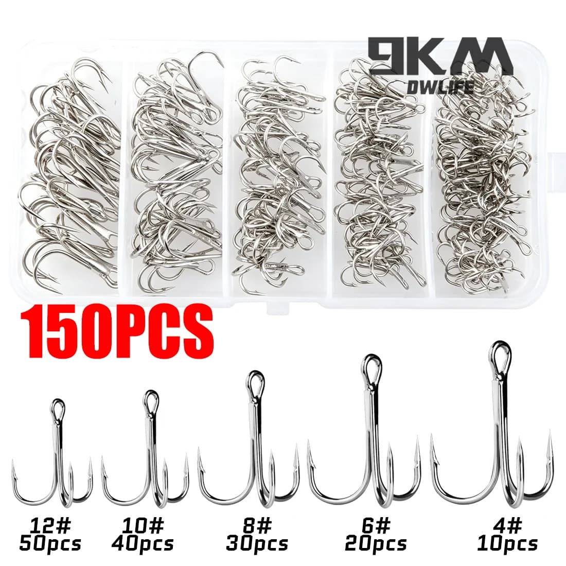 ミックスサイズ トリブルフックキット 50-150個入り