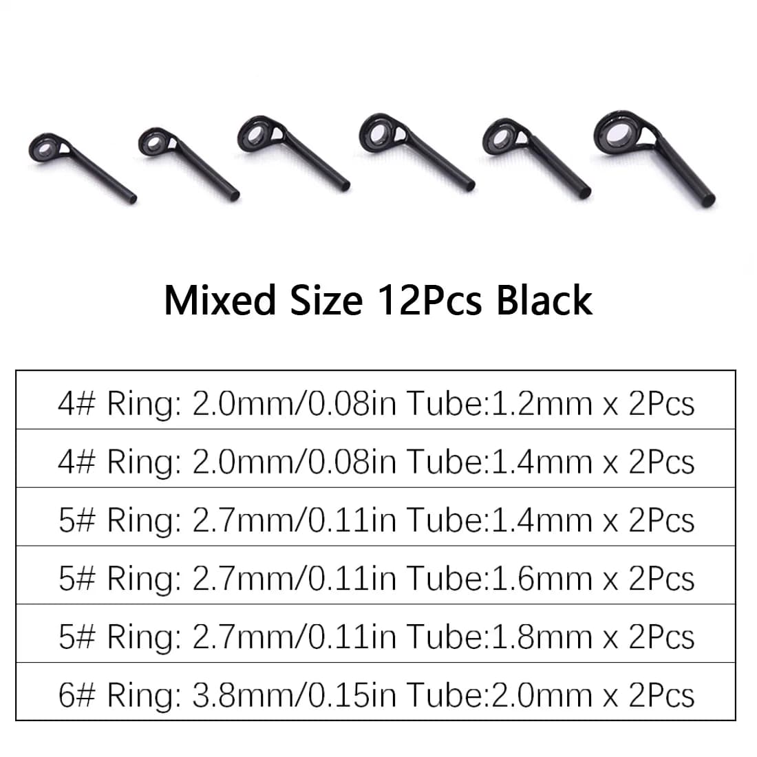 ステンレス製 スピニングロッド ティップトップガイド 12個セット
