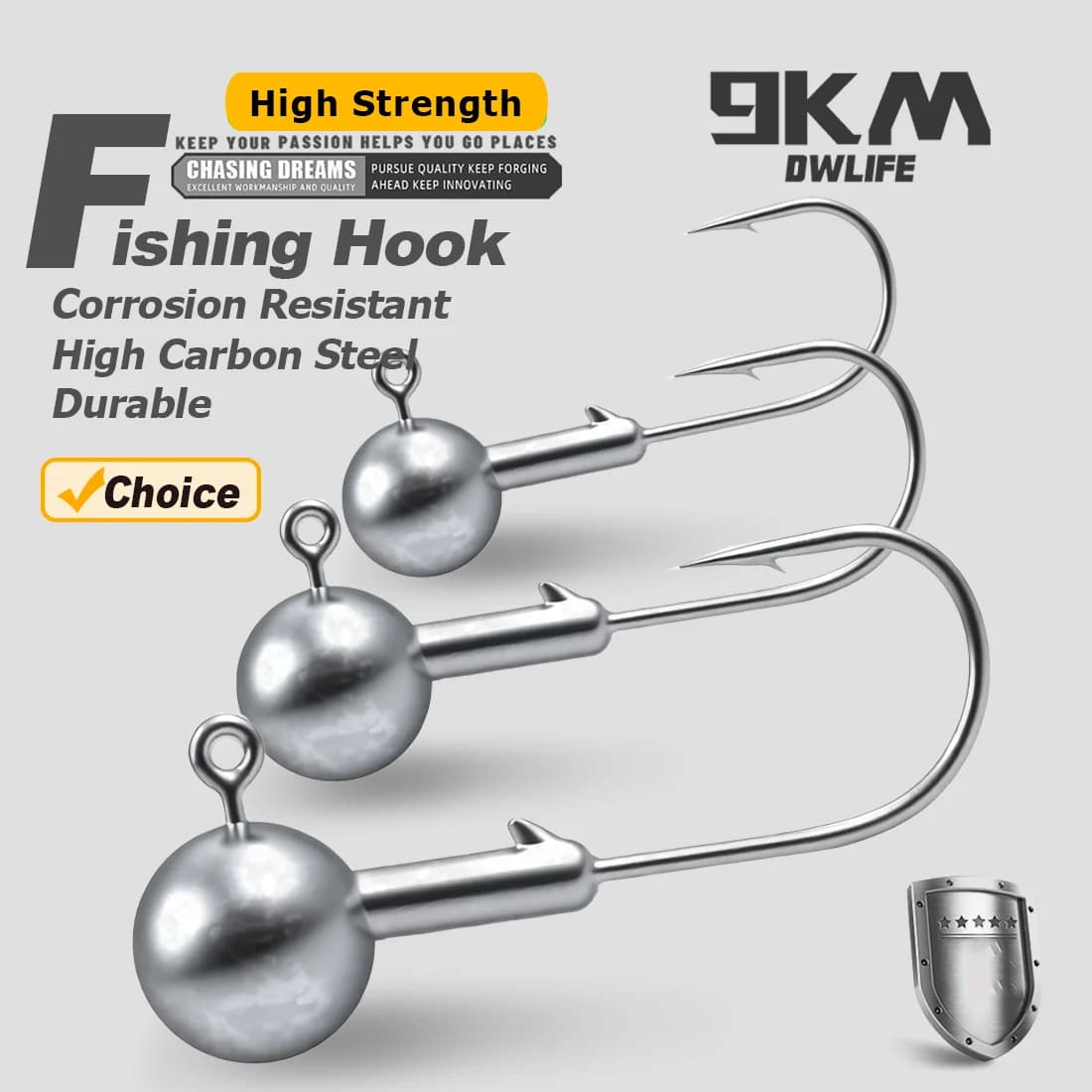 海水用丸型ジグヘッドフック 2g-20g 5個入り